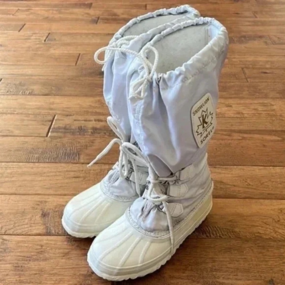 Sorel Snowlion Tall Winter Snow Boots Insulated White & Cream US Women's Size 6 - Picture 8 of 15